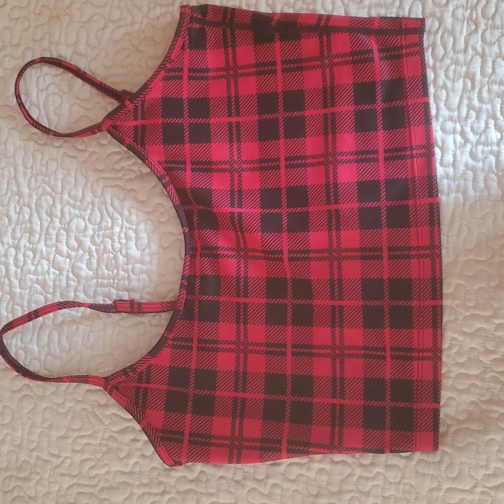 NEW  BEACHRIOT  LIBBY  PLAID  PRINT  SPORTS  BRA  IN MERRY PLAID - Picture 3 of 9